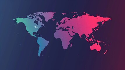World map color vector modern. Silhouette map