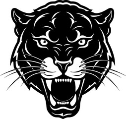 Panther - Black and White Isolated Icon - Vector illustration