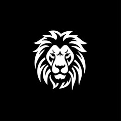 Lion - Black and White Isolated Icon - Vector illustration