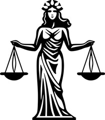 Justice | Minimalist and Simple Silhouette - Vector illustration