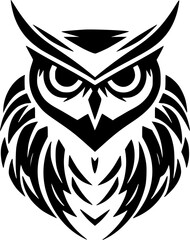 Owl - Black and White Isolated Icon - Vector illustration