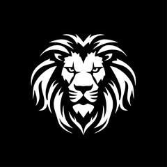 Lion - Black and White Isolated Icon - Vector illustration