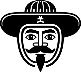 Mexican | Black and White Vector illustration