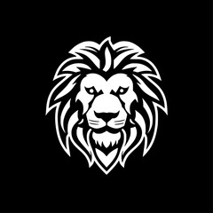 Lion | Black and White Vector illustration