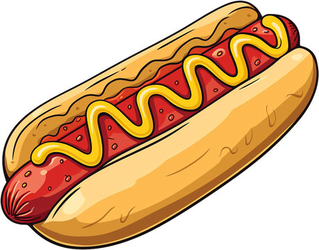 Fast Food Art: A Vibrant Hot Dog Illustration