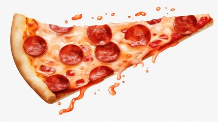 pizza slice isolated on white background