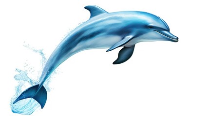 dolphin jumping on white background