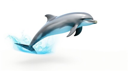 Fototapeta premium dolphin jumping on white background