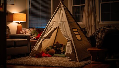 Teepee Tent in Living Room by Window