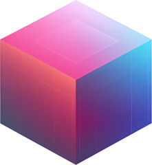 Colorful Dimensions: A Gradient Cube Illustration