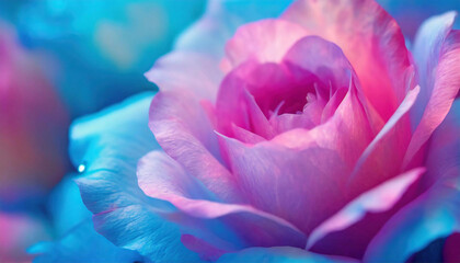 Beautiful pink and blue rose petals abstract background for valentine s day