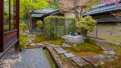 Japanese Garden at Shinnyodo temple in Kyoto, Japan