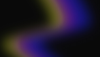 Abstract noisy minimalistic background. Grainy gradient header design concept. Flowing yellow and purple lights in the dark.
