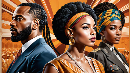Obraz premium Black History Month digital illustration