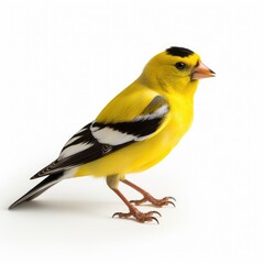 Carduelis spinus, isolated on white background