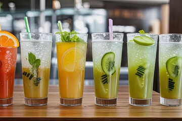 Fruit cocktails with fruits