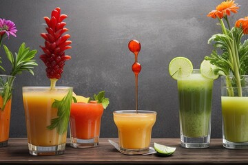 Fruit cocktails with fruits