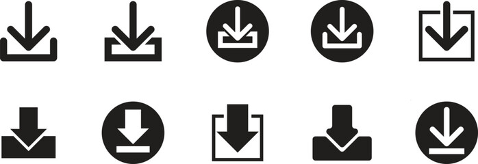 Set of download icon. Download icon set. Trendy set of download symbol vector. Download vector icon illustration. Download