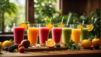 Fruit cocktails with fruits