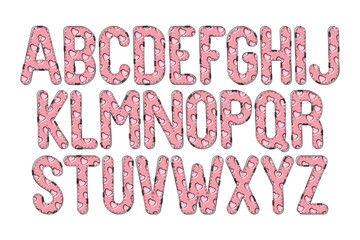 Versatile Collection of Pink Love Alphabet Letters for Various Uses