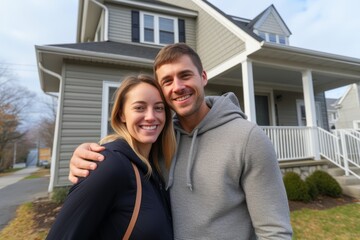  a couple holding the keys to their renovated home, with smiles of accomplishment and a background that highlights the improved living space.