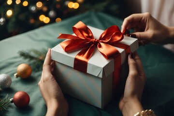christmas gift in hands