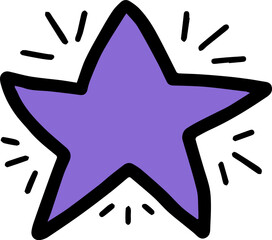 colorful Star doodle. hand drawn stars. Scribble illustrations. simple and cute.