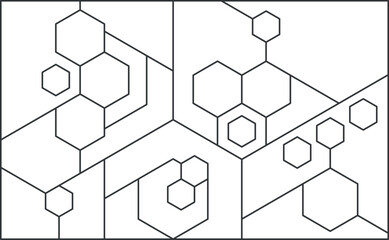 Obraz na płótnie Canvas black and white hexagon pattern for decoration