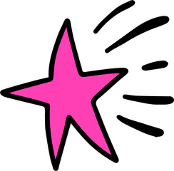 colorful Star doodle. hand drawn stars. Scribble illustrations. simple and cute.