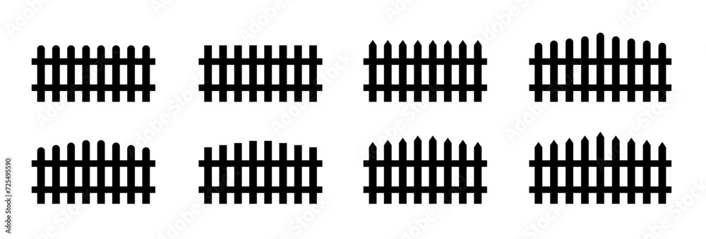 Wall mural fence icons set isolated on white background. simple set of fence vector icons for web design on whi