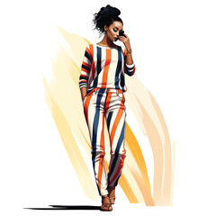 Abstract figure of an african woman vector illustration