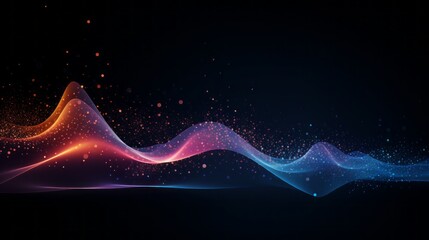 Dynamic digital particle wave: futuristic technology background vector - abstract illustration