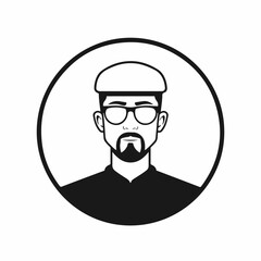 Obraz premium Muslim man vector icon islamic male 