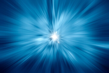 Abstract radial background, Blue Rays Zoom in Motion Effect, Light Color Trails