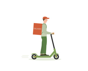 Online delivery service. Scooter. Delivery service concept.

