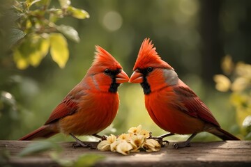 Fototapeta premium red cardinal on a branch