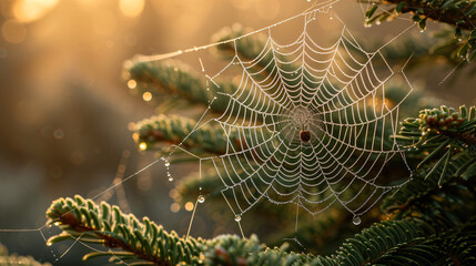 Germany Bavaria Geretsried Spider web