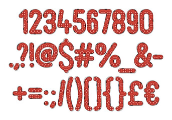 Versatile Collection of Blush Blossom Numbers and Punctuation for Various Uses
