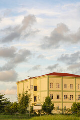 cloudy sky with buildings