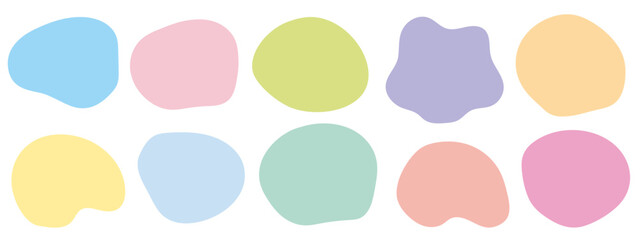 blob shape vector set 抽象的なカラフルな液体シェイプのセット