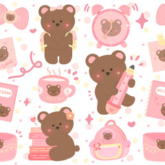 seamless pattern with teddy bears