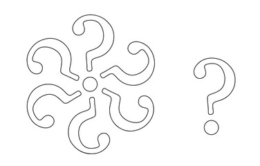 Question mark. Question. Flower