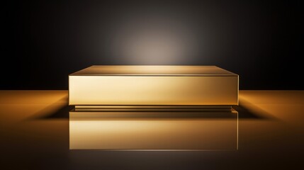 Soft-lit minimalist gold podium for luxury jewelry - obrazy, fototapety, plakaty