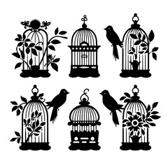 Bird Cage, cage svg, cage png, T shirt, clipart, png, svg, eps, jpg, vector, flower, floral, pattern, nature, illustration, leaf, vintage, art, plant, drawing, flowers, design, seamless, black, decora