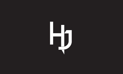 HJ, JH , J , H , Abstract Letters Logo Monogram	