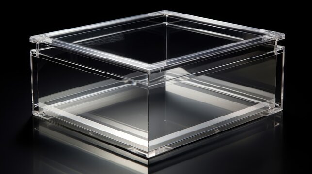 Tech gadget packaging concept in clear acrylic box