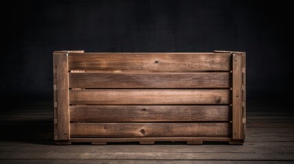 Rustic wooden crate open for home decor item presentation