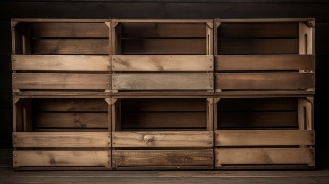 Rustic simplicity in wooden crate for assorted crafts presentation
