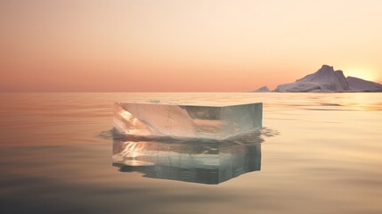 Ethereal glow from iceberg for relaxing product features - obrazy, fototapety, plakaty
