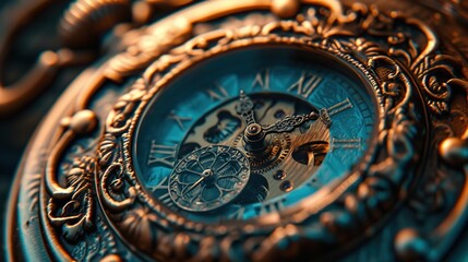 Fototapeta na wymiar Ancient Unique pocket watch of Great Value. Crafted by Generative AI 